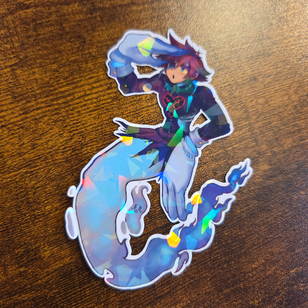 Search Ghost Sora - Holographic Sticker