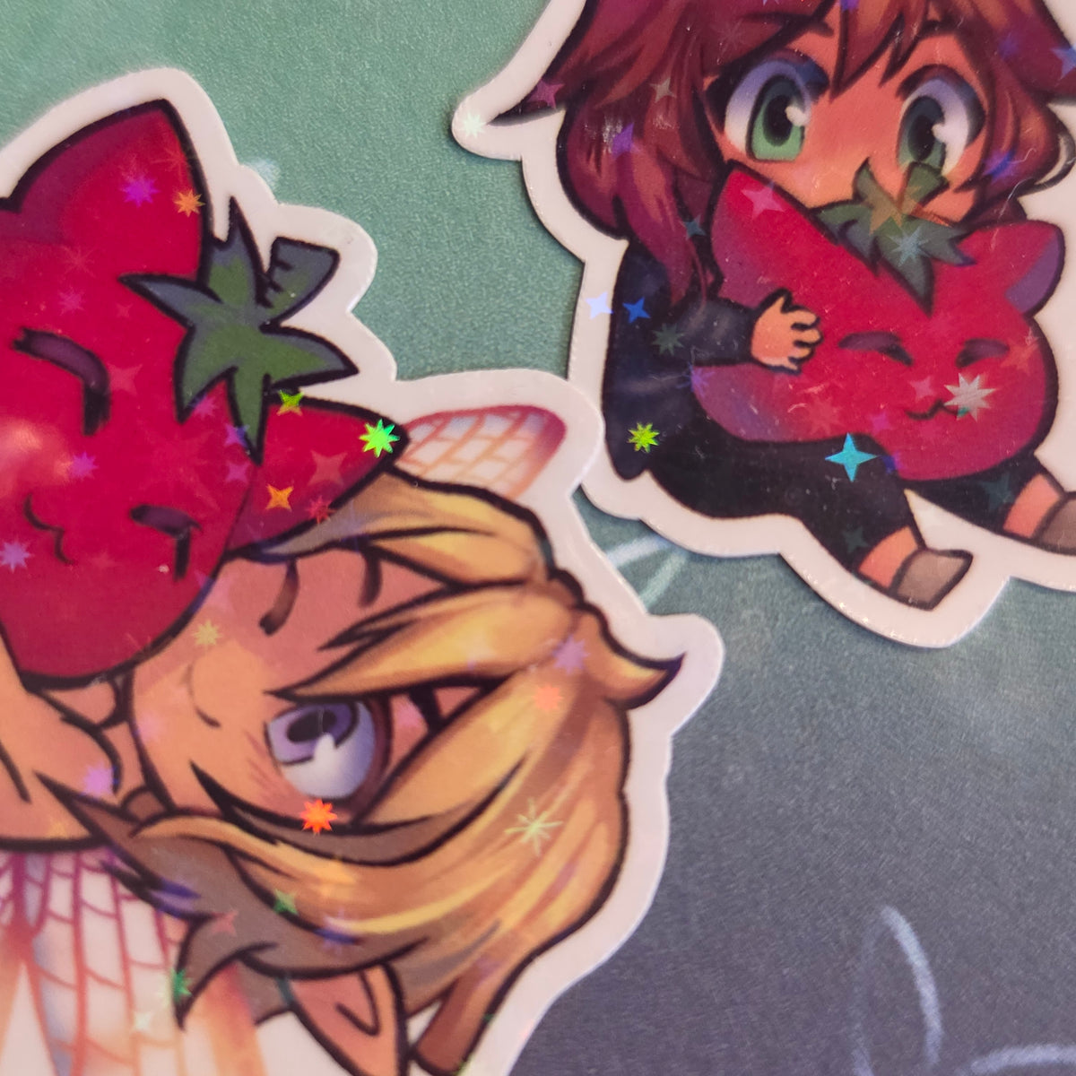 Chibi Reagan and Quill - Holographic Sticker Set